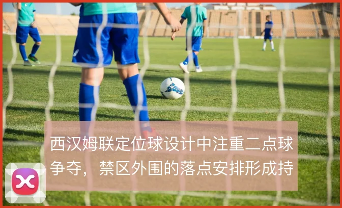 西汉姆联定位球设计中注重二点球争夺，禁区外围的落点安排形成持续压力