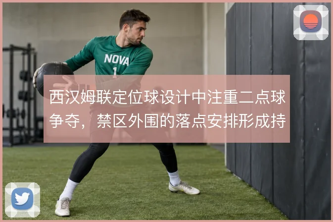 西汉姆联定位球设计中注重二点球争夺，禁区外围的落点安排形成持续压力